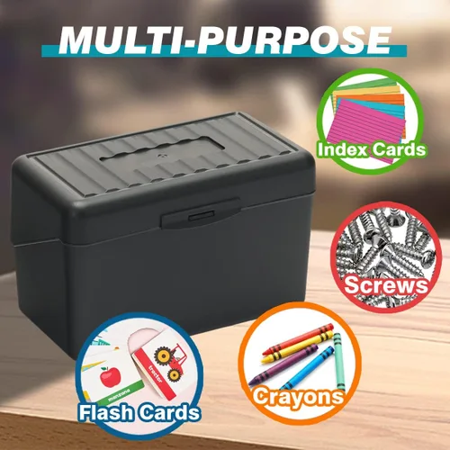 Vista 6 de H4D Soporte para tarjetas de índice de 3 x 5, estuche organizador de caja de tarjetas de índice, soporte para tarjetas de notas flash de 3 x 5, 2
