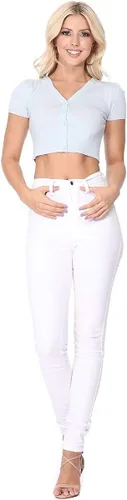 Vista 6 de YEMAK - Chaqueta de mujer de manga corta con botones recortados (S-4X)