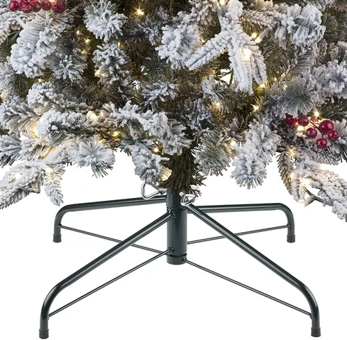 Vista 7 de Haute Decor Lexington - Árbol de Navidad delgado de abeto artificial flocado (7 pies)