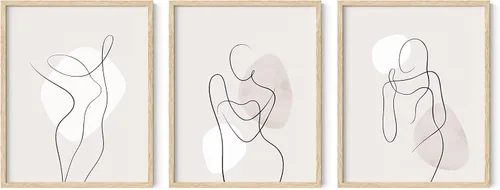 Vista 107 de HAUS AND HUES - Arte de póster Bauhaus - Juego de 3 arte de pared abstracto moderno, pósteres vintage e impresiones, arte de pared azul y amarillo