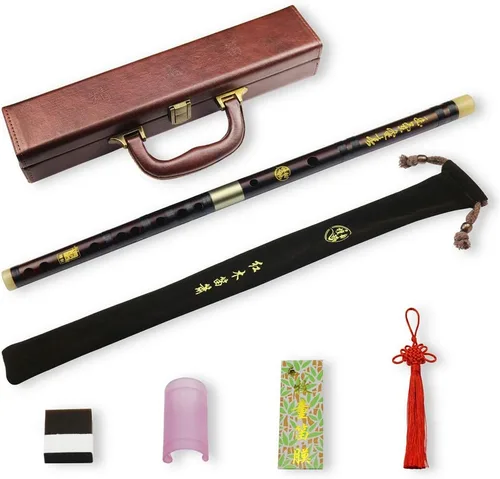 Vista 9 de C Key Dizi - Flauta de bambú amargo para principiantes con membrana gratis, pegamento y protector Set de instrumento chino tradicional