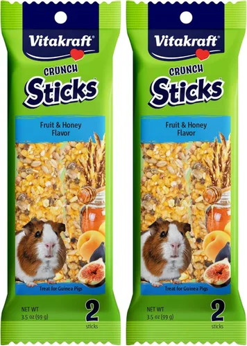 Vista 9 de Vitakraft - Palitos masticables para cobayas Crunch Sticks - Manzana y Naranja - Apoya dientes saludables