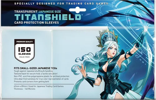 Vista 12 de TitanShield (150 mangas) tamaño pequeño japonés, fundas para tarjetas de comercio para Yu-Gi-Oh, Pelea de cartas Vanguard & More Verde