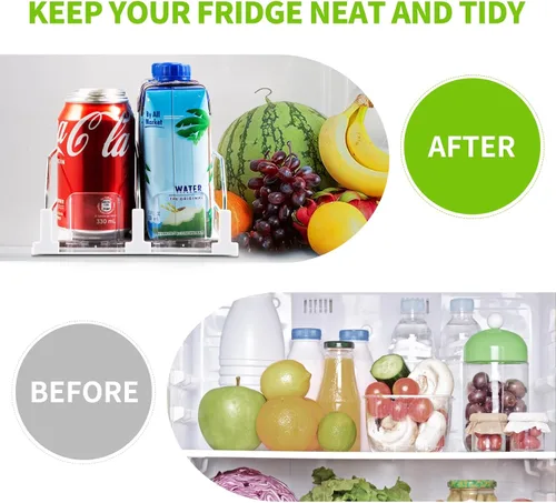 Vista 3 de Organizador de bebidas para refrigerador, dispensador de latas de soda para refrigerador, dispensador automático de bebidas para refrigerador