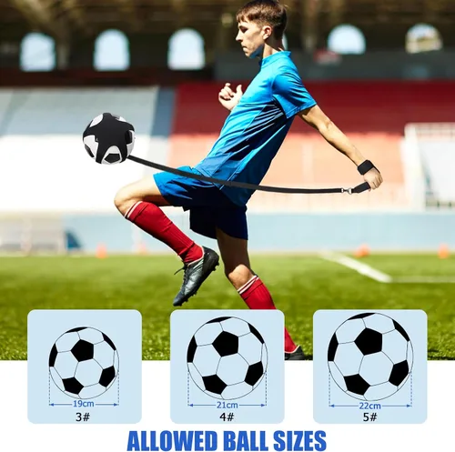 Vista 4 de Football Kick Trainer, Soccer Return Trainer Net Fits Ball Size 3, 4, 5, Hands-Free Soccer Kick Throw Training Aid