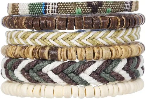 Vista 22 de Gothic Bracelet Adjustable Punk Braided Multilayer Grunge Set Beaded Bracelets Emo Metal Cuff Wrap Bracelets Stackable Meaningful Gift