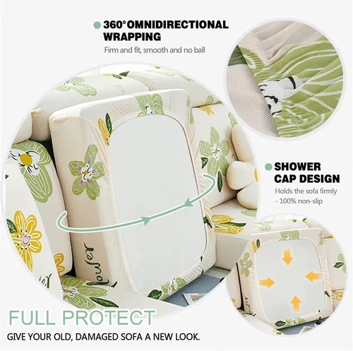 Vista 5 de Funda de cojín elástica para sofá individual, funda universal para sofá de 1 cojín, protector suave de muebles antideslizante con parte inferior