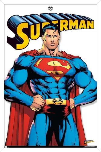 Vista 13 de DC Comics Superman Feature Series - Póster de pared, 22.4 pulgadas de largo x 14.7 pulgadas de ancho, versión enmarcada de madera de granero