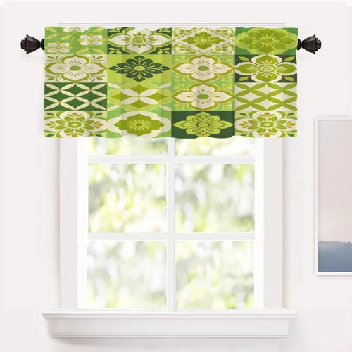 Vista 46 de Shrahala Art Nouveau Floral Pattern Blackout Curtain Tiers, Delicate Vine and Flower Design Kitchen Valance Light Blocking Tier Drapes with Rod