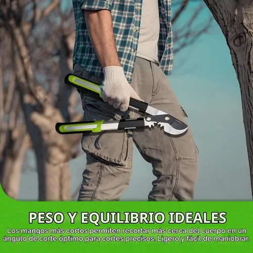 Vista 5 de GARDEN GURU Tijeras de Podar de Derivación Podadora Cortadora de Árboles - Poder de Corte 3X Tijeras de Jardinería para Podar - Mangos de Agarre