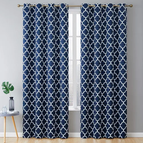 Vista 23 de HLC.ME Paneles de cortinas opacas con estampado de flechas para oscurecer la habitación, con ojales, para habitación de niños, juego de 2