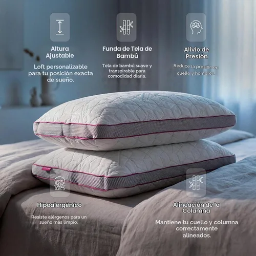Vista 8 de IWS I WANNA SLEEP Premium SnowTouch® Almohada de tamaño ajustable Queen