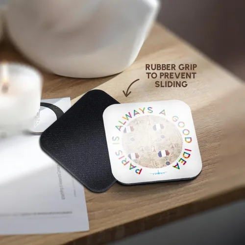 Vista 4 de 3dRose - Paris is always a good idea. A charming and classy travel gift - Coaster - (cst-362437-1)