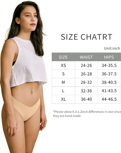 Vista 5 de SHARICCA Ropa interior invisible sin costuras para mujer, tanga, suave, paquete múltiple
