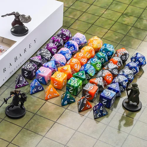 Vista 6 de CiaraQ Juego de dados poliédricos con bolsas negras, compatible con juegos de mesa de Dungeons and Dragons DND RPG MTG