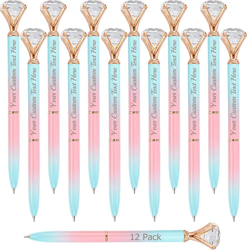 Vista 14 de Bolígrafos personalizados con punta de lápiz capacitivo, bolígrafo de diamante con nombre grabado personalizado, grabado gratis, logotipo Estilo 3