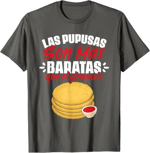 Vista 22 de Las Pupusas Que El Gimnasio - Camiseta salvadoreña salvadoreña, Negro
