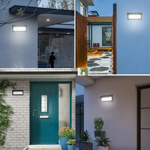 Vista 6 de LOVEZOE Luz de porche al aire libre de 18 W – Lámpara LED impermeable IP65 para porche de pared en 1800Lm 6000K blanco frío Lámparas de porche