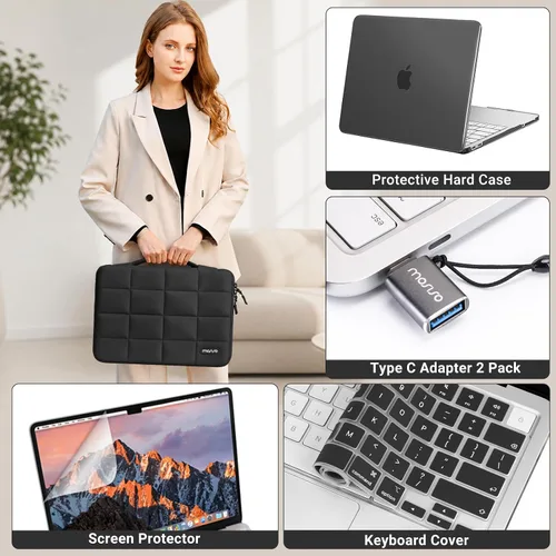 Vista 8 de MOSISO Funda compatible con MacBook Neo de 13 pulgadas versión 2026 A3404 Negro