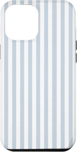Vista 26 de Funda con patrón geométrico de rayas blancas y azul claro para iPhone 17
