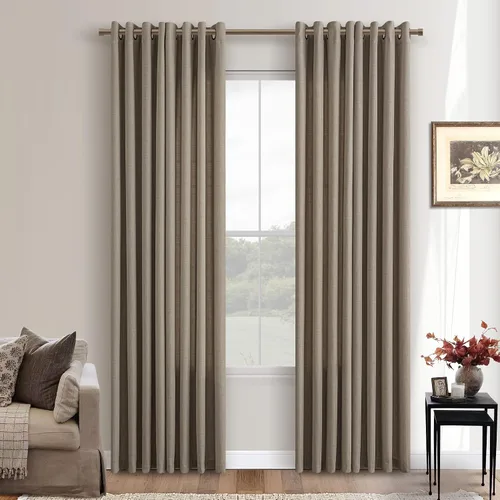 Vista 53 de Cortinas de avena con ojales DUKIYO de 96 pulgadas de largo para sala de estar, comedor, juego de 2 paneles, cortinas de arena y beige