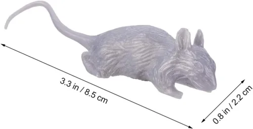 Vista 2 de Abaodam 10pcs Halloween Simulation Mouse Prank Realistic Soft Mice for Decor Creepy Party Props Funny Trick for Halloween Festivities Grey
