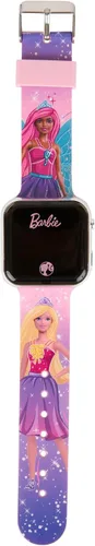 Vista 3 de Accutime Barbie Sparkles LED Reloj de pulsera digital para niños, Rosado, Estampado De Personajes