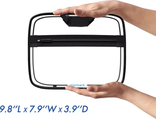 Vista 5 de Olanmark Neceser transparente - Bolsa de maquillaje de PVC - Estuche de viaje grande transparente para cosméticos - Cubo de embalaje transparente