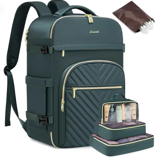 Vista 25 de LOVEVOOK Mochila de viaje para mujeres y hombres, bolsa de viaje para artículos personales de la TSA para laptop de 17.3 pulgadas aprobada por
