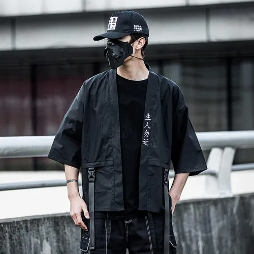 Vista 4 de Niepce Inc Cárdigan tipo kimono samurái japonés para hombre