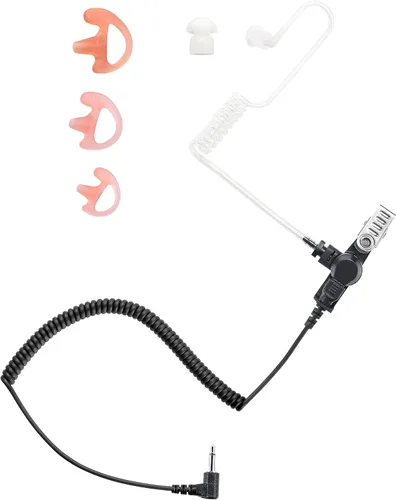Vista 7 de Commountain audífono de 3,5 mm solo para escucha compatible con micrófono de altavoz, auricular de tubo acústico solo para recepción con 3 moldes