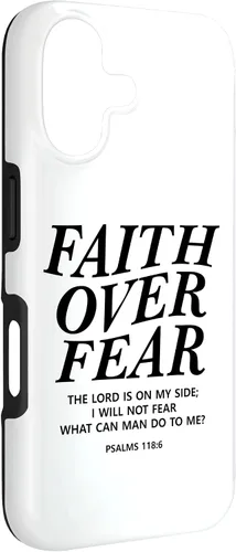 Vista 3 de Faith Over Fear Bible Verse Christian Religious Men Women Case for iPhone 17