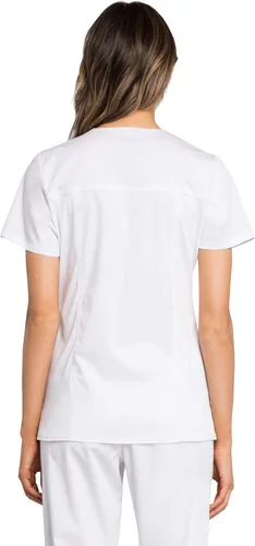 Vista 2 de Cherokee Women Scrubs Top Workwear Revolution Tech Mock Wrap WW775AB