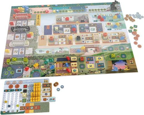 Vista 7 de The White Castle: Matcha, expansión para el juego de mesa The White Castle, nuevo tablero, geishas, dados y acciones, juego de estrategia feudal