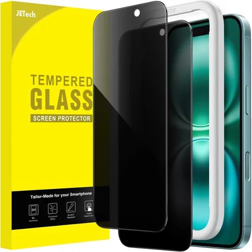Vista 14 de JETech Protector de pantalla de privacidad para iPhone 15 de 6.1 pulgadas, película de vidrio templado anti espía con herramienta de fácil