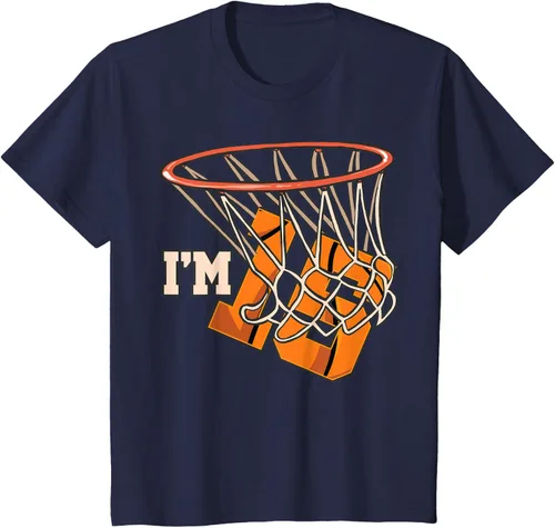 Vista 85 de Camiseta número 15 con temática de baloncesto para fiesta de cumpleaños, Negro, S