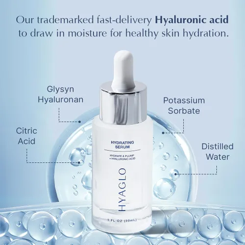 Vista 5 de HYAGLO® Suero hidratante de ácido hialurónico Intense Moisture Hidratación instantánea de la piel Tratamiento facial tópico para la sequedad