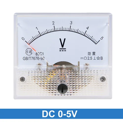 Vista 2 de uxcell Error del metro 85C1 del voltaje del indicador de voltaje del panel analógico de DC 0-5V el 2,5%