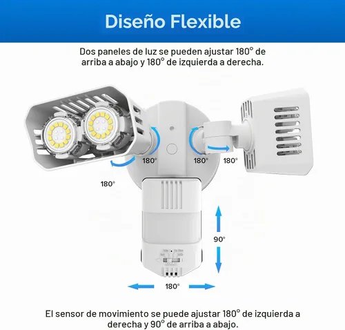 Vista 10 de SANSI Luces Exteriores con Sensor de Movimiento de 28W 3500LM, Reflectores Exteriores con Sensor de Movimiento, Luces de Seguridad Detector con 4