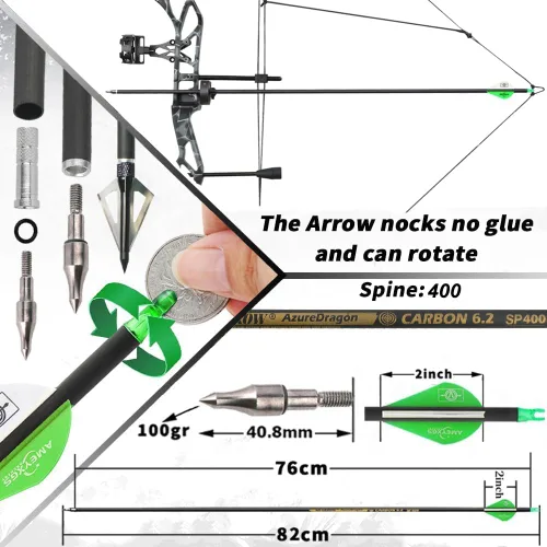 Vista 5 de Archery E8 Compound Bow Set for Adults and Teens RTH Hunting and Target Practice 19”-30” Draw Length,19-70 Lbs Draw Weight,up to IBO 320 fps,Limited