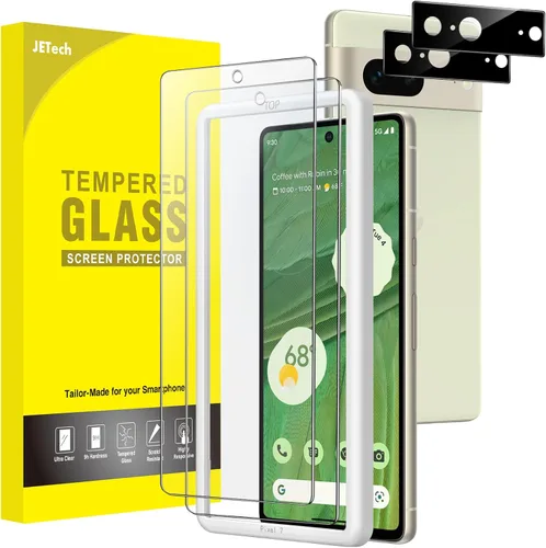 Vista 14 de JETech Protector de pantalla para Google Pixel 6a de 6.1 pulgadas con protector de lente de cámara, herramienta de fácil instalación, compatible
