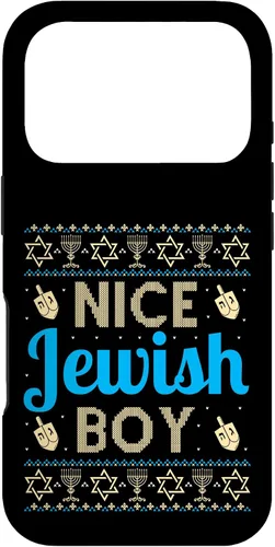 Vista 30 de Nice Jewish Boy Ugly Hanukkah Sweater Funny Jewish Chanukkah Case for iPhone 16