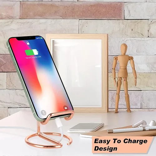 Vista 5 de Soporte para teléfono celular, soporte para tarjetas de visita, soporte para teléfono móvil, base de cable de metal para teléfono celular
