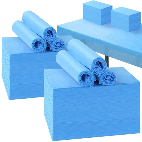 Vista 10 de 100 sábanas desechables de 31 x 71 pulgadas, sábanas de mesa de masaje, tela no tejida, cubierta de cama de spa, transpirable, para masajes