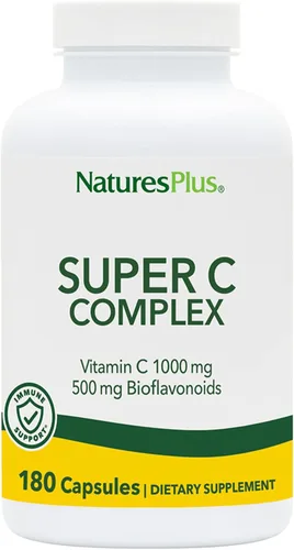 Vista 10 de NaturesPlus Super C Complex - 90 cápsulas - 1000 mg de vitamina C + 500 mg de bioflavonoides - Vegetariano, sin gluten - 45 porciones
