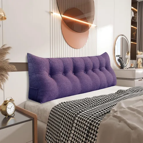 Vista 13 de Almohada pequeña de cuña para cabecero, almohada de lectura para sentarse en la cama, respaldo de adulto, almohada triangular de refuerzo para sofá