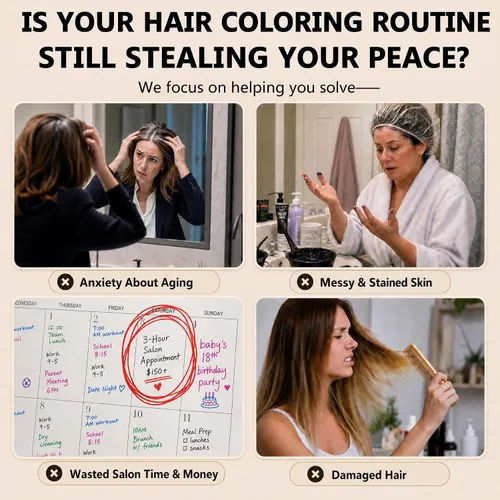 Vista 2 de YOCISKU Hair Dye Shampoo, 3 in 1 Gray Hair Coverage Herbal Dye Shampoo For natural-looking shine Ammonia-free fresh aroma stays gentle on