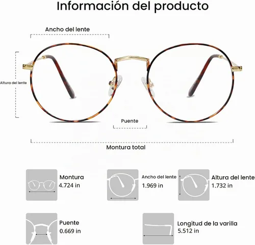 Vista 3 de SOJOS Blue Light Blocking Computer Glasses Round Eyewear Anti Blue Light Lens Preppy Chic SJ5024B