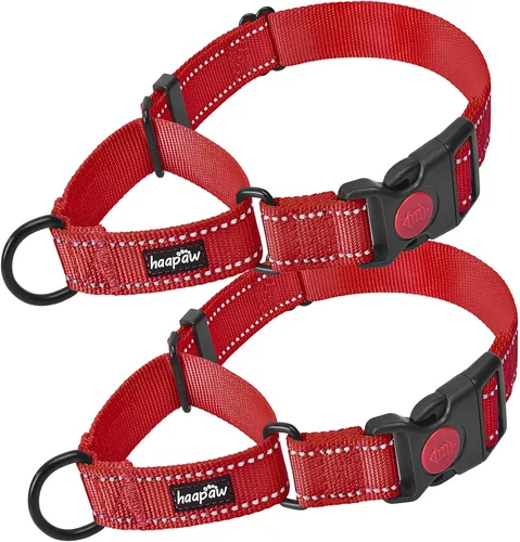 Vista 19 de Haapaw Collar de perro Martingala a prueba de escapes, beige, S