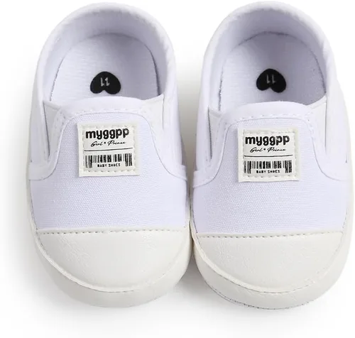 Vista 6 de Zapatos de bebé para niños y niñas, tenis de suela antideslizante, zapatos planos para primeros pasos, zapatos planos y perezosos
